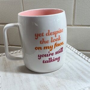 Chic White and Pink Mug with Sassy Quote
